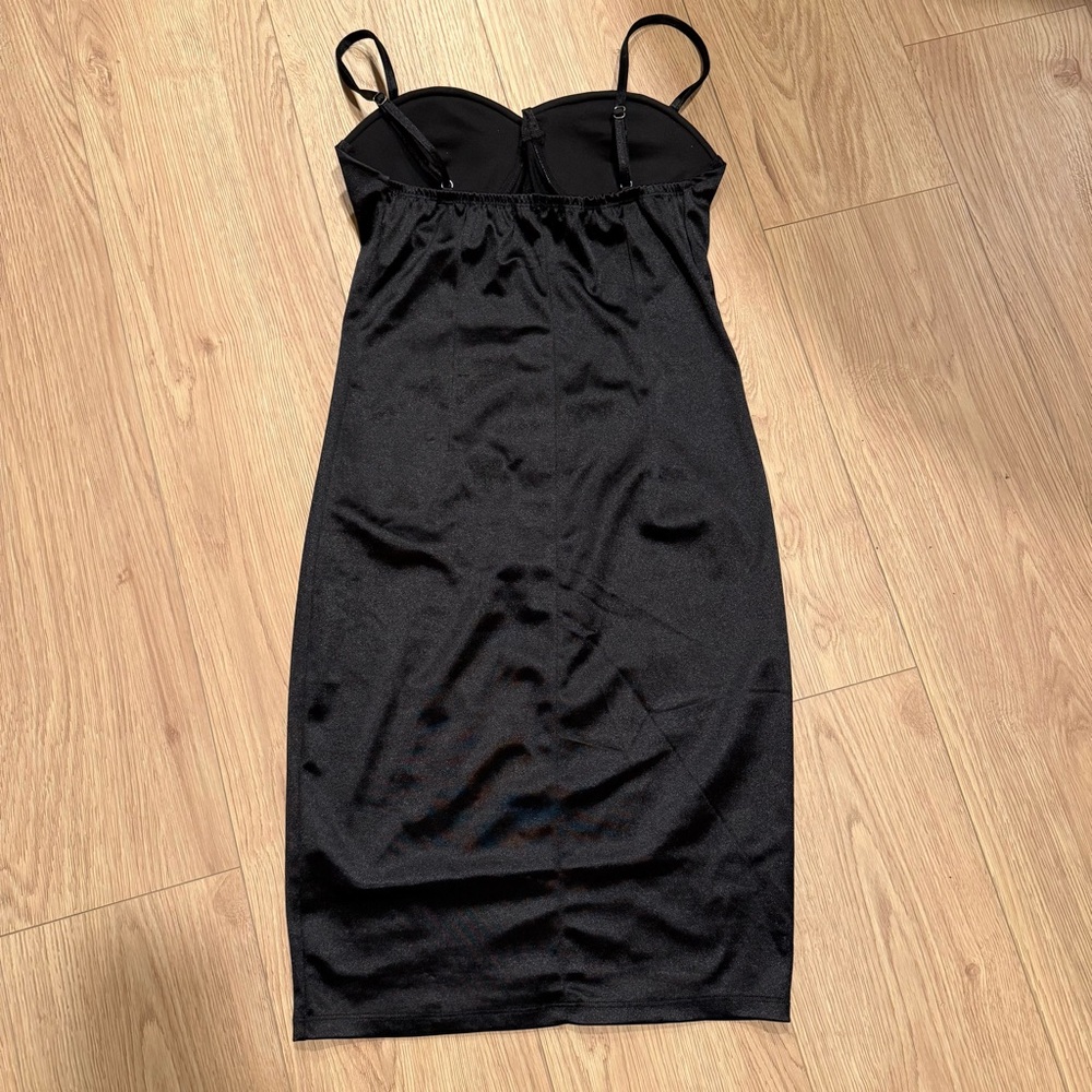 Sexy Satin Black Dress - Picture 2 of 5